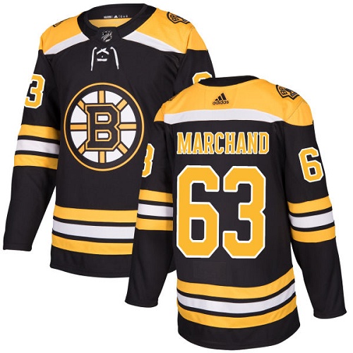 Adidas Boston Bruins #63 Brad Marchand Black Home Authentic Youth Stitched NHL Jersey